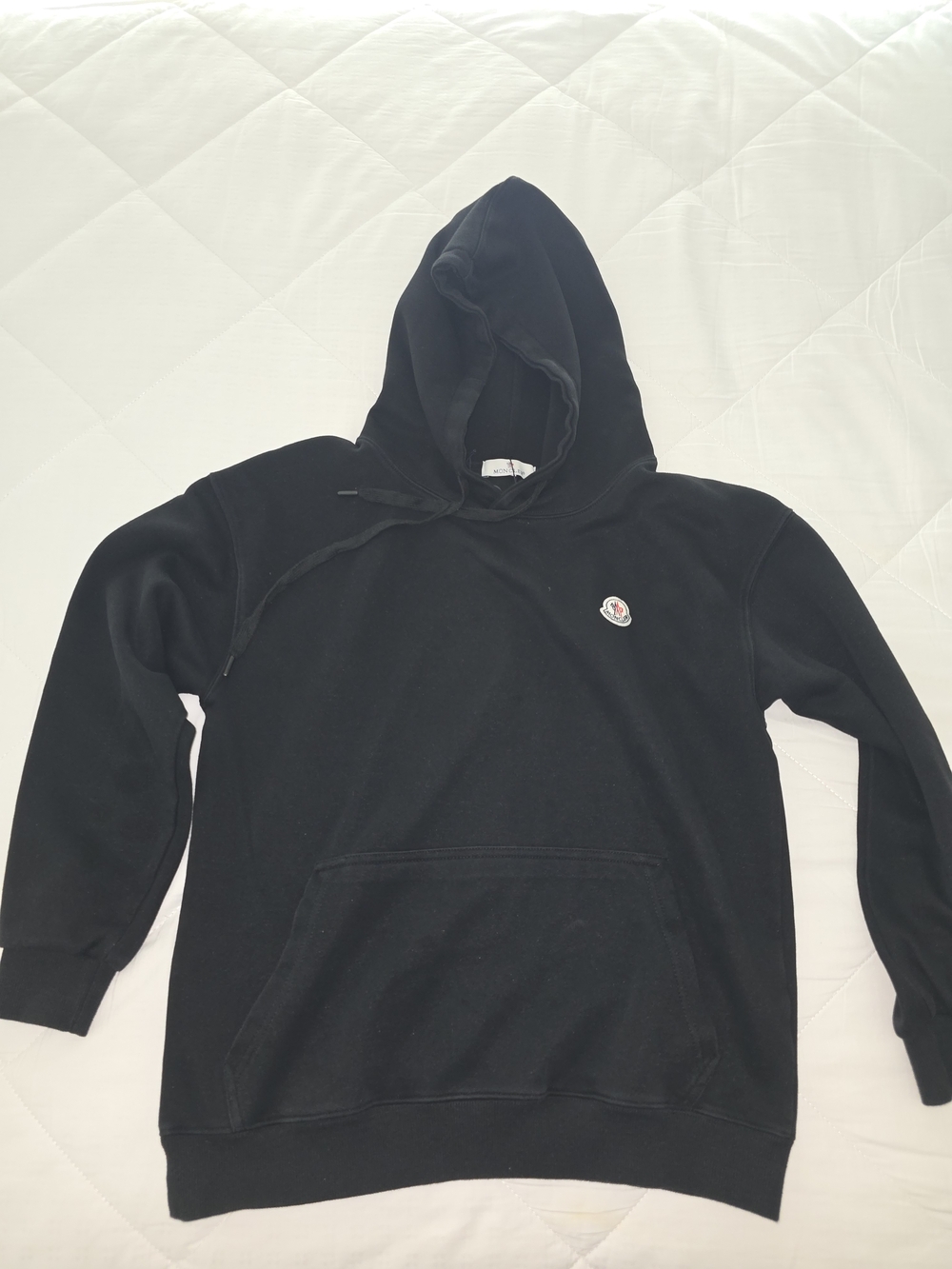 Moncler Black Hoodie with Small Chest Emblem